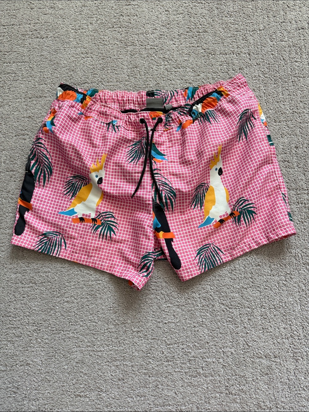 ASOS Men’s Pink Cockatoo Swim Trunks - Large
